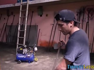 Latino takes cash for blowjob